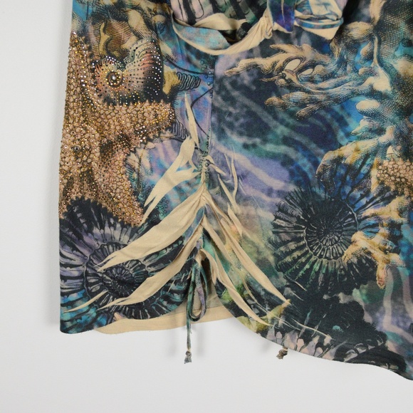 B.L.U.E. Rhinestone & Sea Themed Drawstring Top - Picture 7 of 8